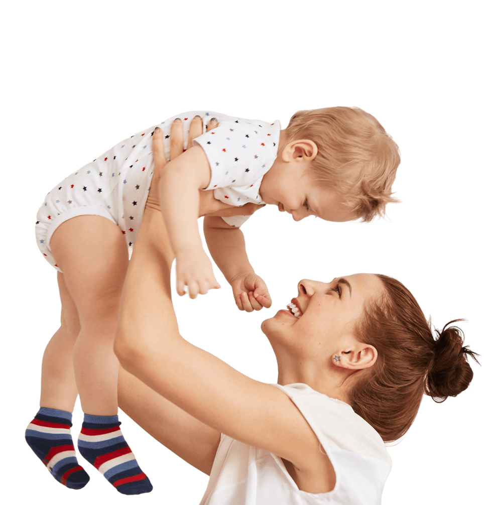 Happy mother with baby